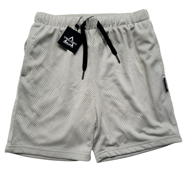 LIGHT GRAY MESH SHORTS